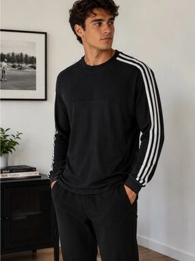 NWT Adidas Y-3 .3 stripes Black Long-Sleeve Athletic Stripe Shirt